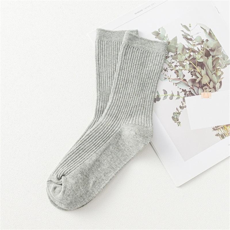 5 Pairs Moisture Wicking Sports Socks With Ribbed Knitted Design Breathable Solid Color Middle Calf Socks For Men Women
