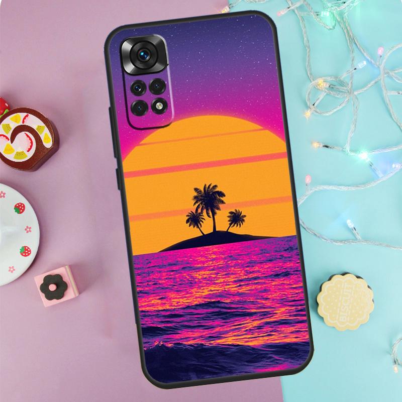 Synthwave 80's Retro Neon vaporwave Case For Xiaomi Redmi Note 14 13 12 11 10 9 Pro 9S 10S 11S 12S Redmi 10C 12C 13C 14C Cover
