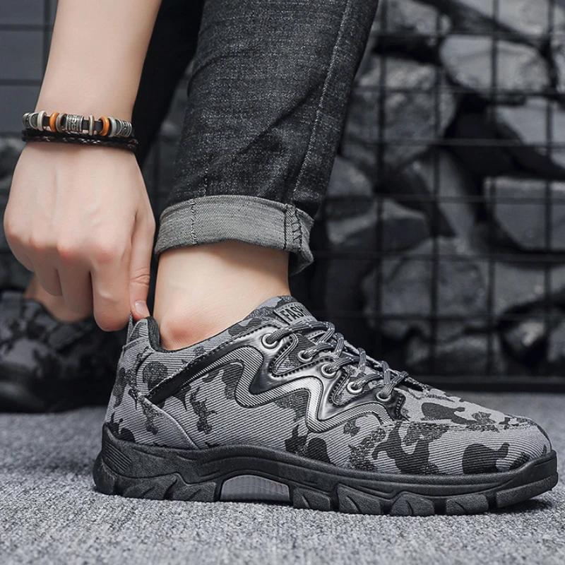 Outdoor Herren Wanderschuhe Trend Camouflage Herren Casual Sneakers Rutschfeste verschleißfeste Arbeitsschuhe Atmungsaktive Herren Sportschuhe Neu