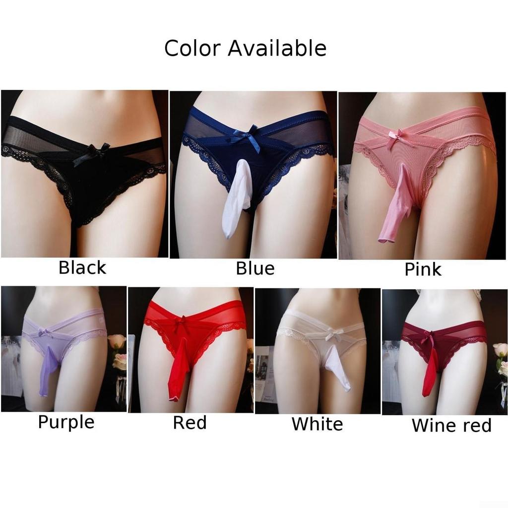 Fashionable Lacework Bowknot Panties Knickers for Men's Trendy Briefs Underwear