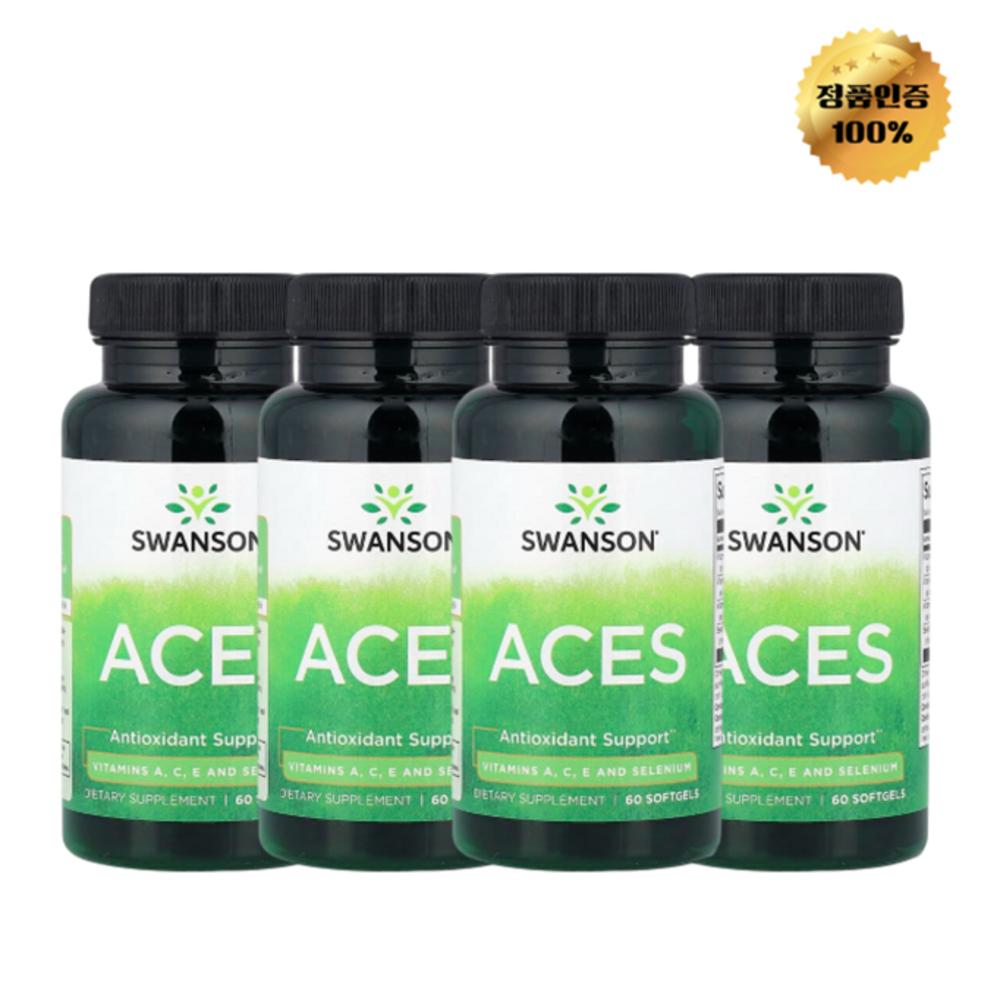 Swanson Vitamin A, C, E, and Selenium Softgels 60 Tablets (4 Pcs)