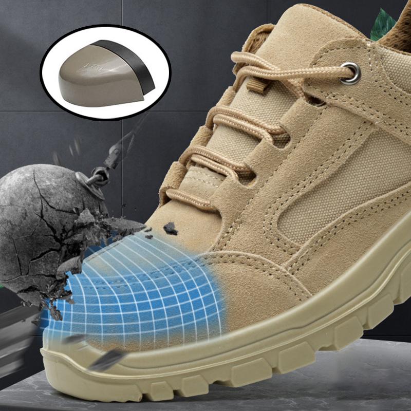 Oulylan Male Anti Puncture Safety Boots Steel Toe Anti Smash Work Shoes Wear Resistant Breathable Labor Footwear Size 38 To 45