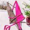 Deep V Neck Wrap Around One Piece Swimsuit Women Swimwear Female Bather Leopard High Cut Bathing Suit Swim Monokini
