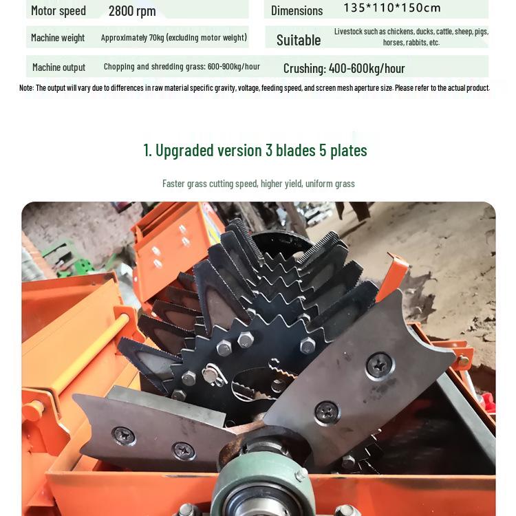 Compact Multi-Purpose Feed Chopper for Dry & Wet Straw - Ideal for Sheep and Cattle Farming