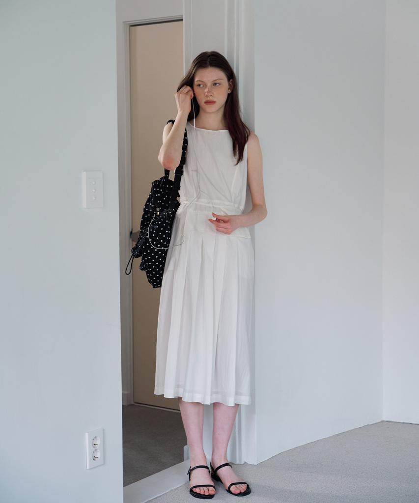 Button Belt Pouch Set Long Onepiece (Ivory)