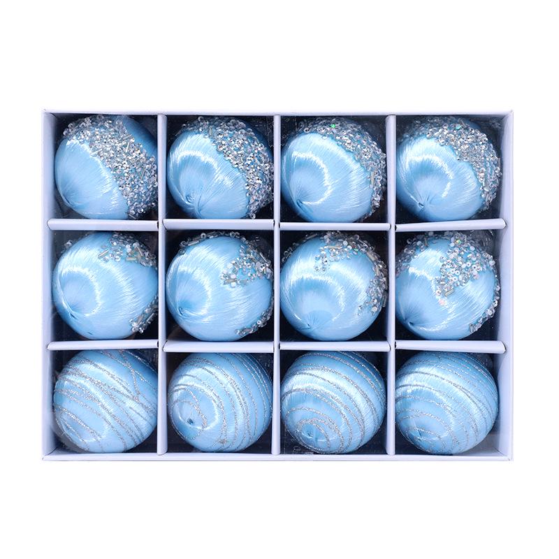 

2024 New Christmas Silk Ornament Balls - Hot Selling Colorful Christmas Tree Decor 6 cm, Pack of 12
