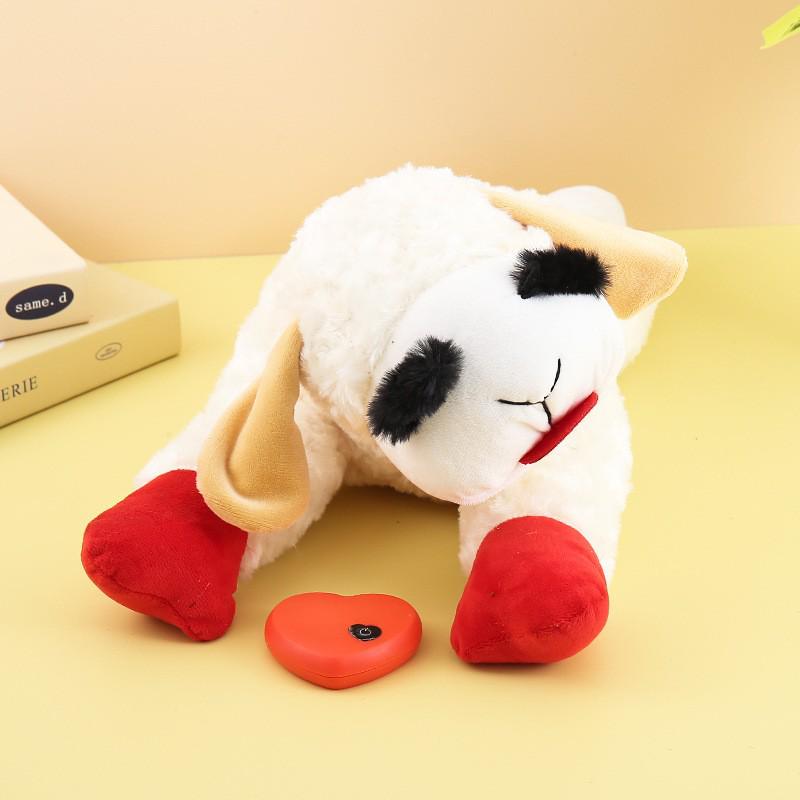Peluche de Latido de Corazón para Mascotas: Muñeco de Perro, Cachorro, Gato, Oso o Cordero para Aliviar la Ansiedad