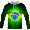 Brazilská vlajka Hip Hop Mikiny Pánské Dámské Tištěná Mikina Harajuku Styl Mikina Podzimní Ležérní Svetr Bunda Mikina Top