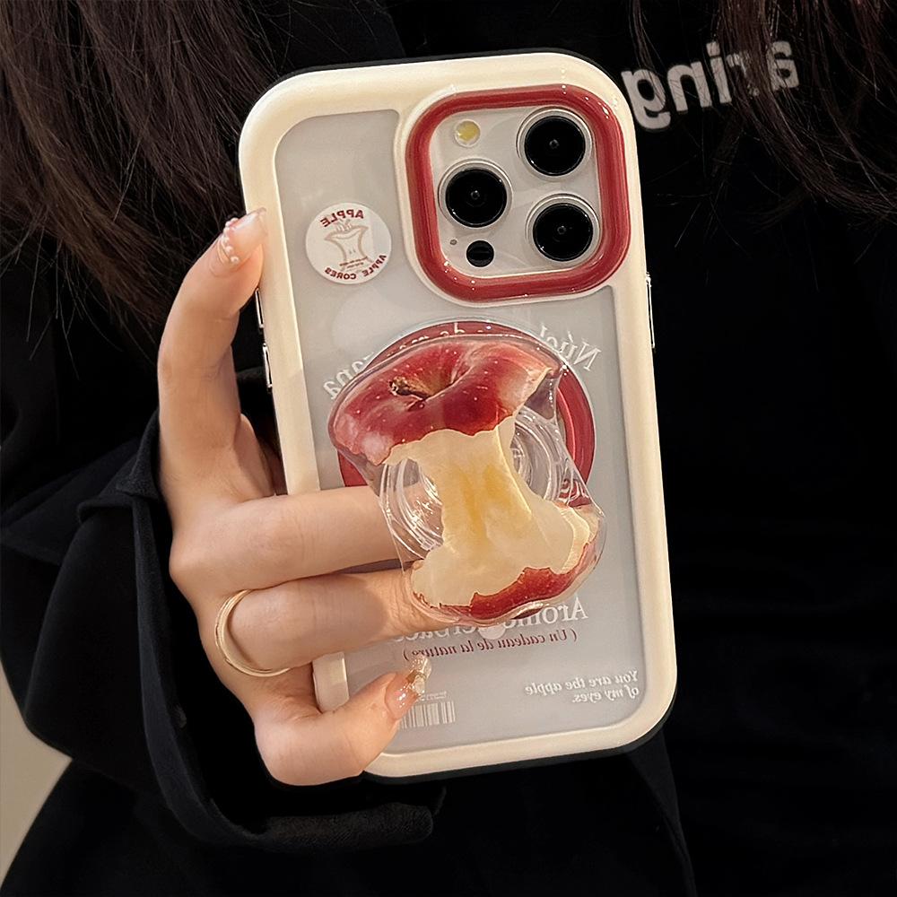 Red Apple Magnetic Stent 16 Applicable for IPhone14ProMax Apple 15 Mobile Case 13 Acrylic 12 Advanced