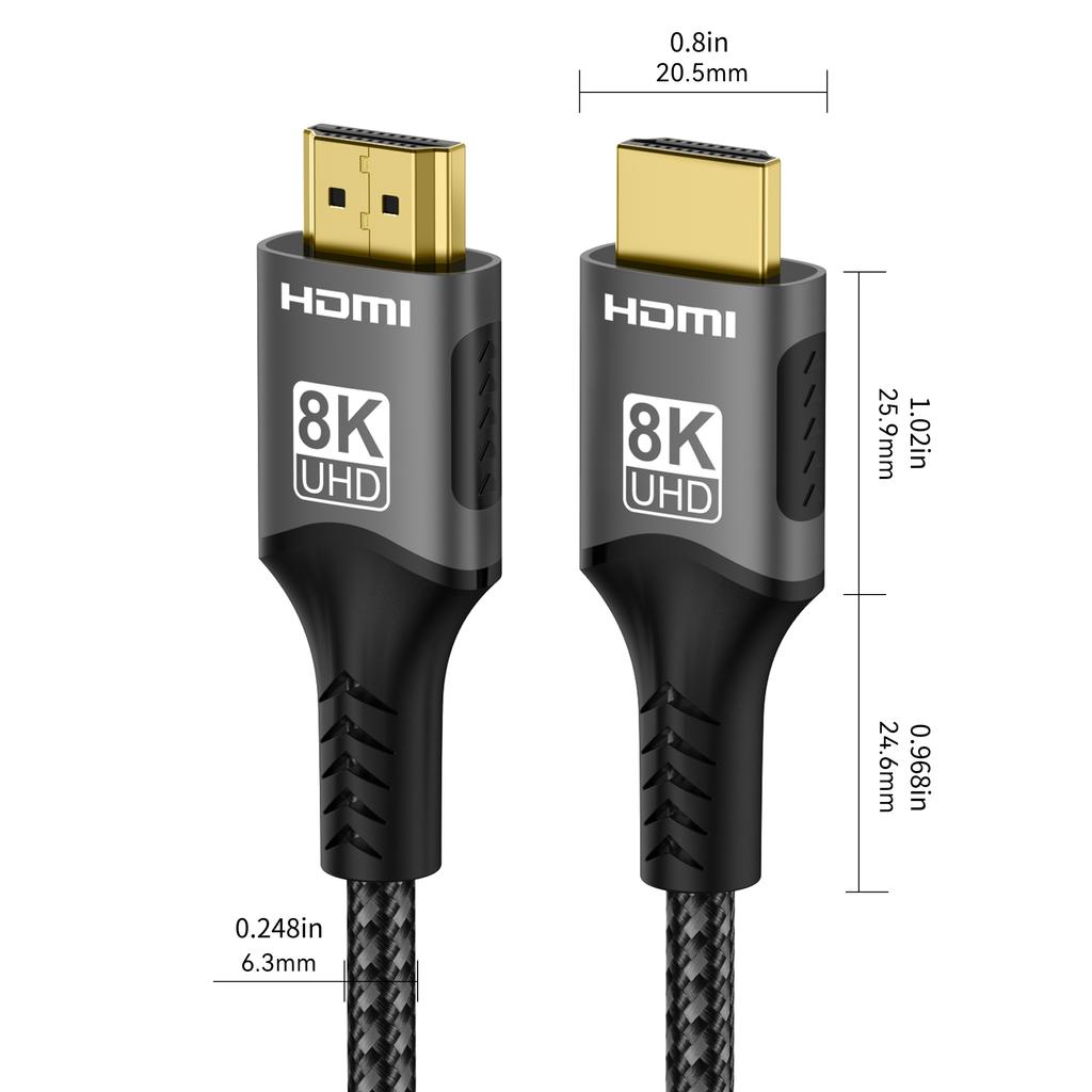 8K HDMI-Compatible 2.1 Cable 8K@60Hz 48Gbps ARC HDCP Ultra High Speed HDR For RTX Video Cable PC Laptop Projector 4K@120Hz HD TV