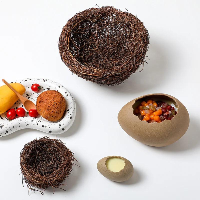 Creative Ceramic Egg Shell Bowl Dessert Shop Restaurant Dessert Ice Cream Bowl Eggshell Vase Creative Tableware