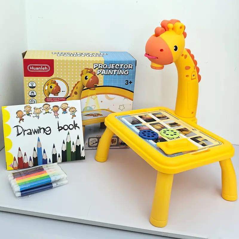 Multifunctional Cartoon Deer Projection Drawing and Writing Table Toy Set for Kids