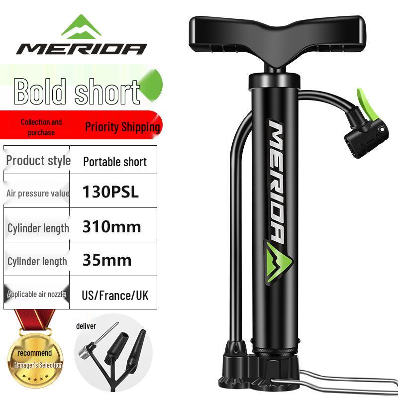 Merida Electric Bicycle & Motorcycle Pump - High-Pressure Portable Inflator with Air Hose