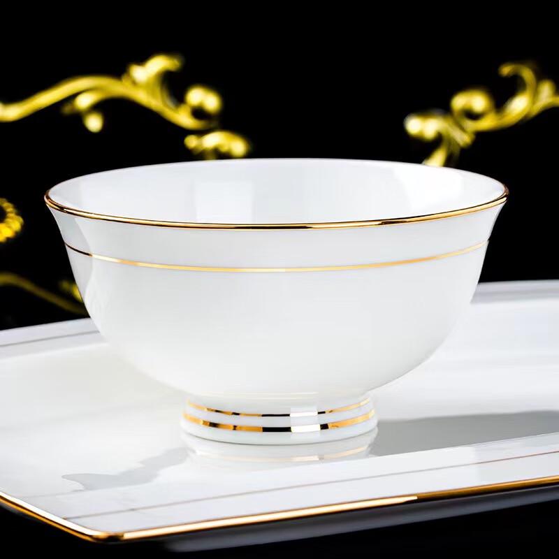 

Jingdezhen Handmade Gold Rim Ceramic Bowl Set