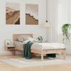 Brown Bed Frame with Headboard 75 x 190 cm Solid Pine Wood