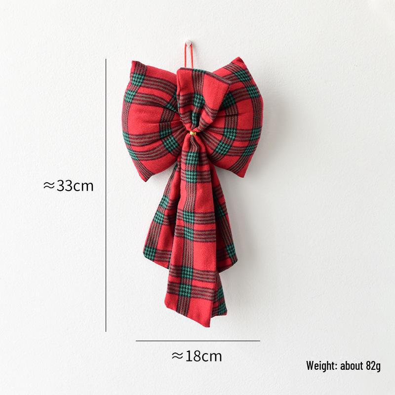 Large Red Velvet 3D Christmas Bow Pendant Ornament