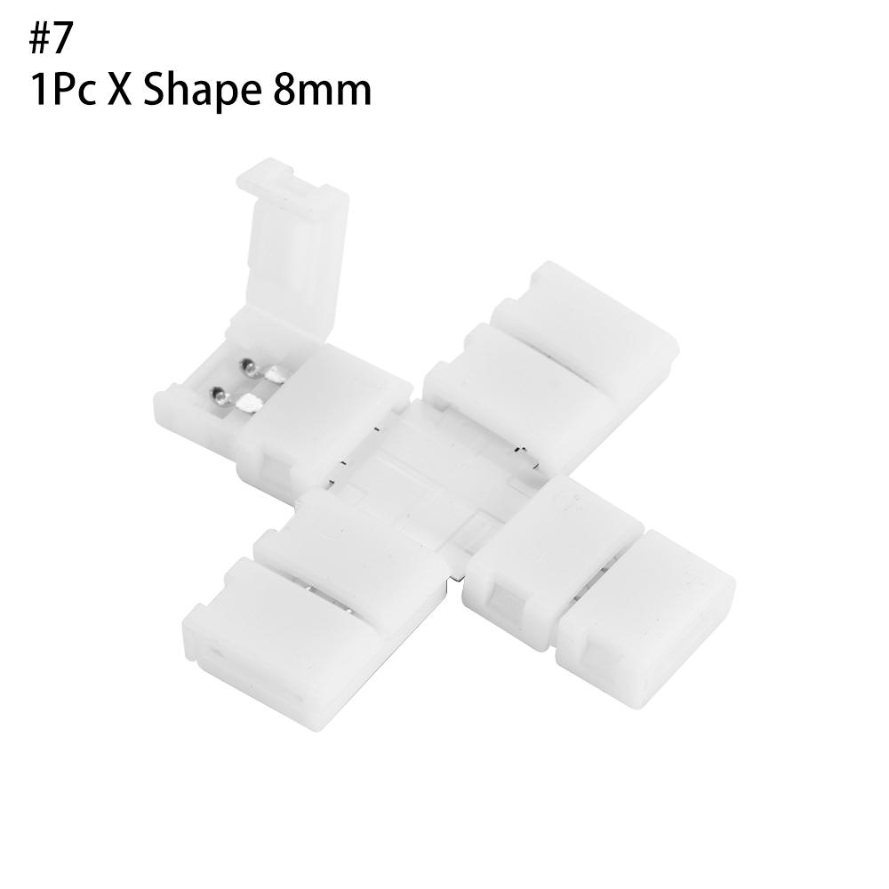 1/5/10Pcs New Corner  Solderless 8mm 10mm 2Pin PCB LED Strip Connector