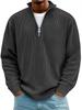 2026 Autumn Men's Casual Corduroy Polo Shirt with Stand-up Collar and Zipper