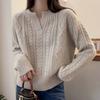 Fashionable Loose Hemp Pattern Bottoming Sweater Autumn and Winter New Casual Versatile Long-sleeved Sweater for Women