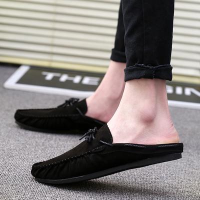 Sommer Schleife Halbschuhe Für Herren Kleiderschuhe Pantoletten Mann Pantoletten Leder Freizeitschuhe Rückenfreie Slipper Hausschuhe Ballerinas Sandalen 2025