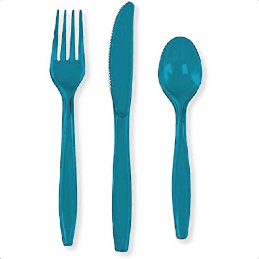 

Assorted Turquoise Blue Plastic Cutlery Set 24 pcs. United States