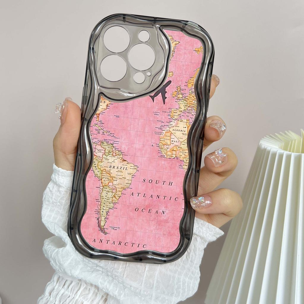 Ae89 Map aircraft trajectory Protective Phone Cases for Apple iPhone 16 15 14 13 Pro Max 11 12 mini XR 7 8 6s Plus XS Max SE Wave TPU Back Cover