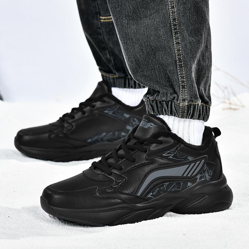 Men's Thicken Winter Warmth Casual Outdoor Fleece-lined Sneakers Soft-sole Speed Running Shoes Fashion Comfortable Cotton Shoes