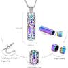 Oinsi Cylinder Urn Necklace for Ashes Angel Tree of Life Cremation Jewelry Hollow Cylinder Vial Pendant Necklace Memorail Ashes Lockets for Loved