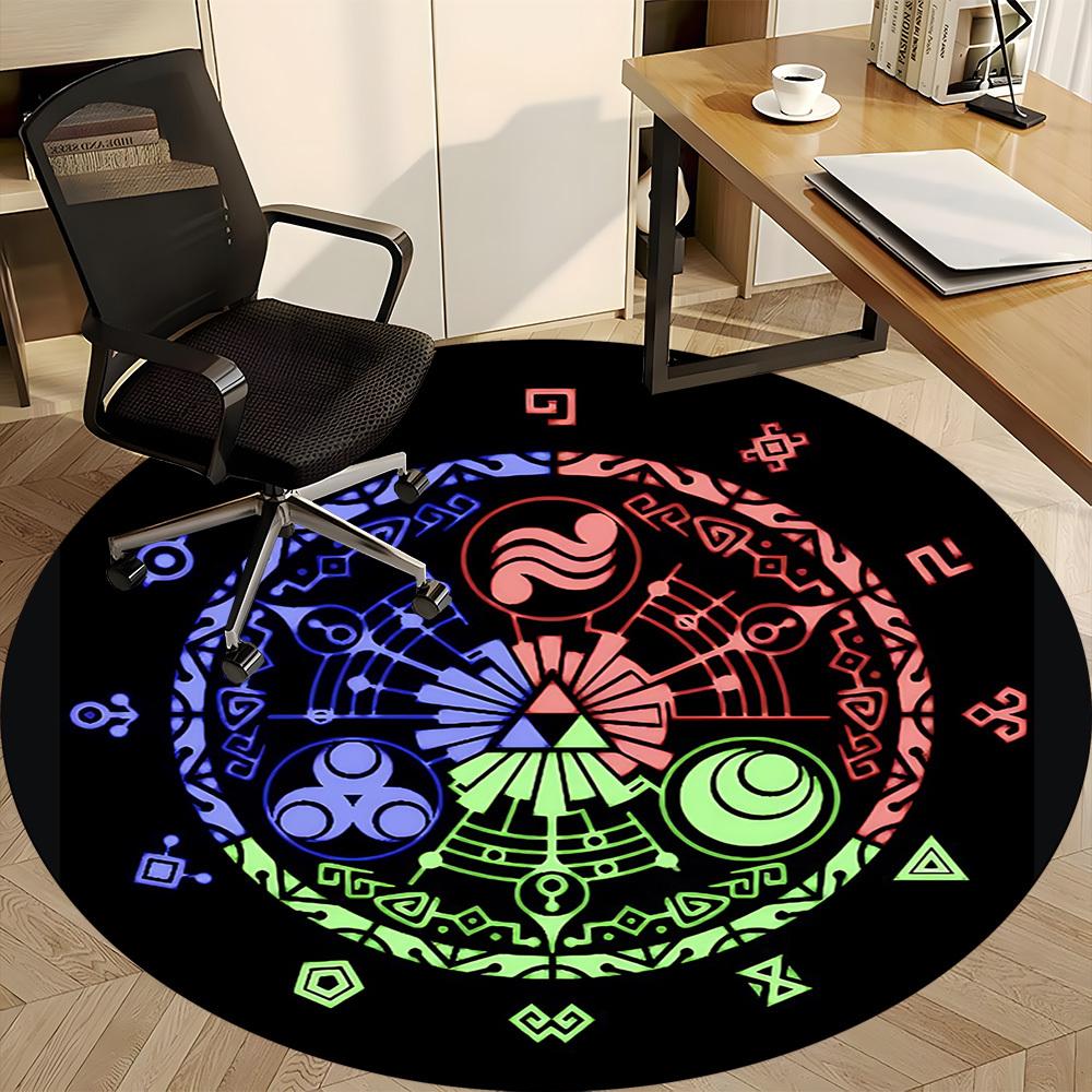 1pc Legend of Office Round Area Rug, Indoor Mat Suitable For Office, Under Office Chairs Bedroom Living Room Home Decor  a0908167