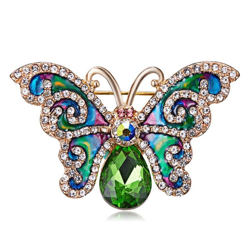 Vintage Butterfly Brooch Elegant Animal  Insect Label Pin Badge Wedding Party Jewelry 1pc