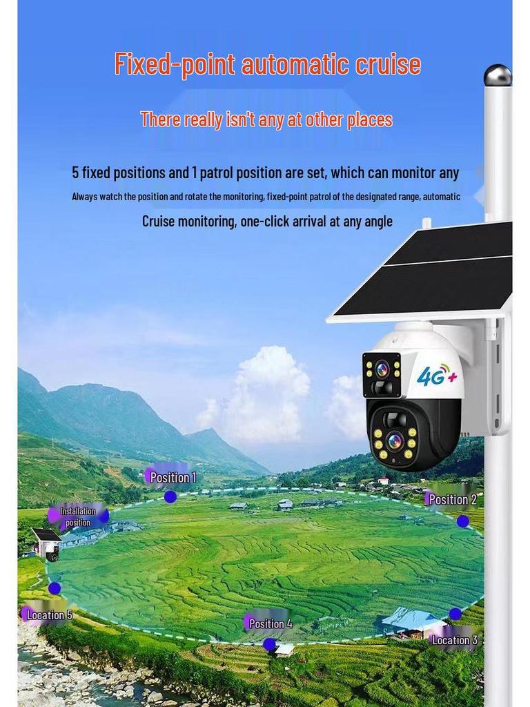 360° Solar-Powered Wireless Outdoor Security Camera for Orchards