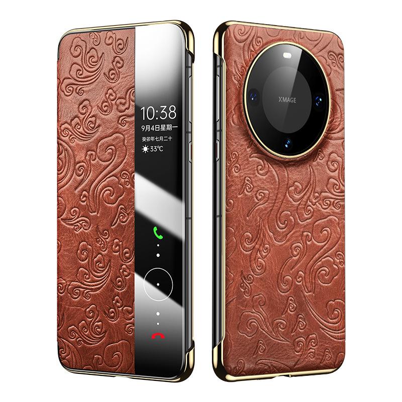 New high-end! Strong magnetic oil wax Xiangyun leather case is suitable for Huawei mate11 leather mobile phone case 11pro + protective case.