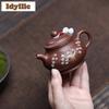 140ml Traditional Yixing Purple Clay Teapots Handmade Pan Pot Raw Ore Purple Mud Kettle With Filter Zisha Tea Set Tea Services