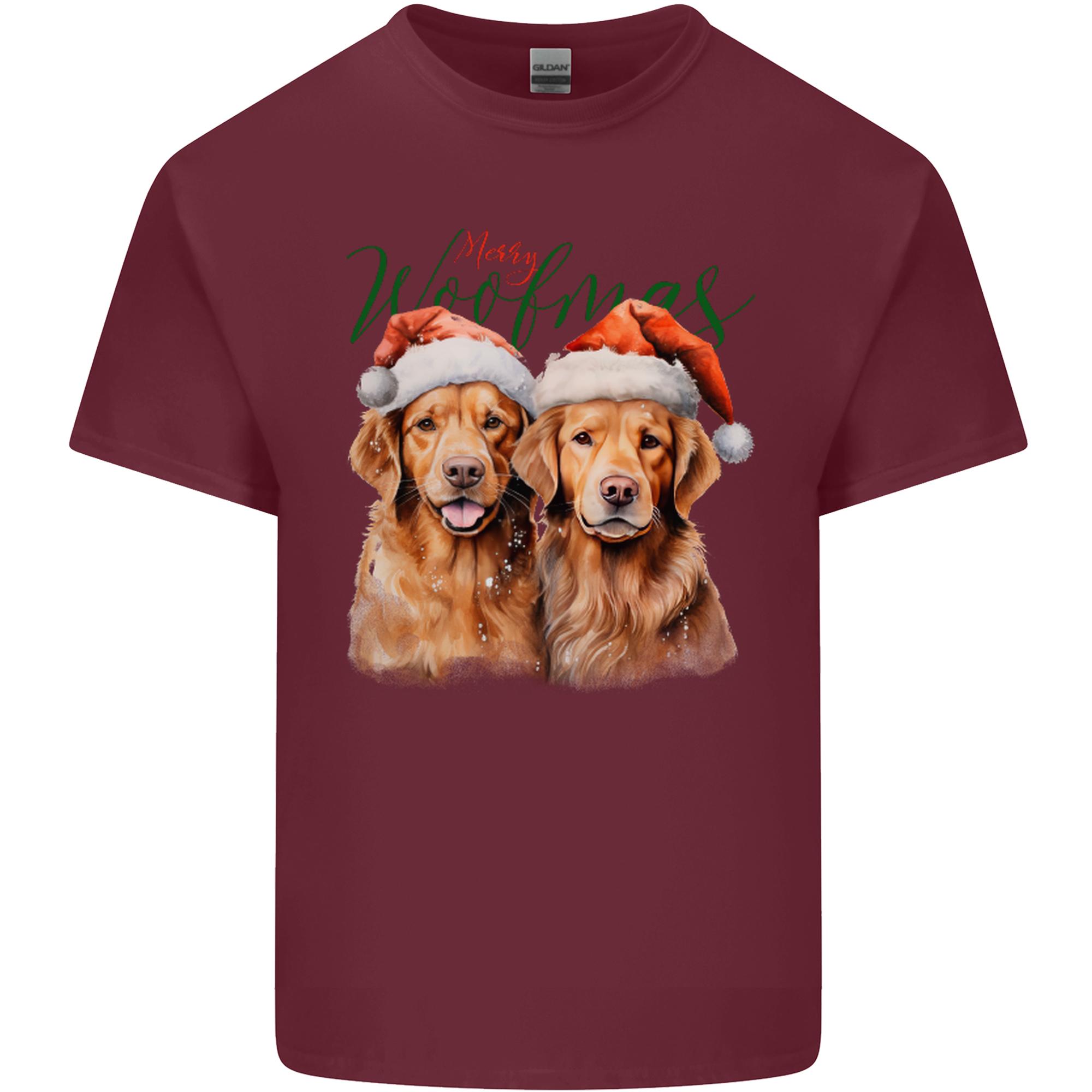 Christmas Golden Retrievers Dogs Xmas Unisexs Light Cotton TShirt S