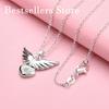 925 sterling silver 16-30 inch exquisite heart-shaped wing pendant necklace, women's fashionable wedding gift jewelry