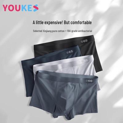 Men's Pure Cotton Antibacterial Boxer Briefs