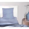Housse de couette + taies gaze de coton lave 240 x 260 cm Douceur bleu givree