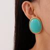 Exaggeration Retro Resin Stud Earrings Ellipse Design Oval Earrings  Party Accessories