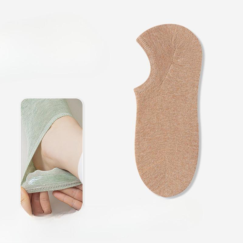 Female Spring and Summer Thin Pure Cotton Silicone Do Not Drop with Shallow Mouth Breathable Non Slip Socks