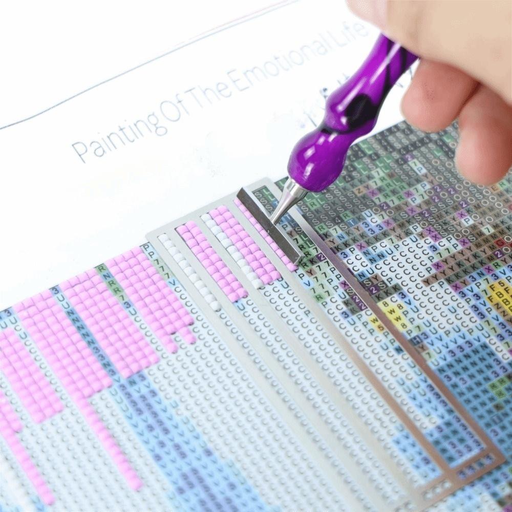 DIY Diamond Painting Ruler Textured Grid Tool Non-Slip Ruler for Diamond Art Ruler Metal