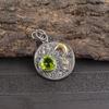 Peridot anheng edelstenssmykker, 925 solid sterling sølv anheng, håndlagde smykker fødselsstein anheng, gave til ham