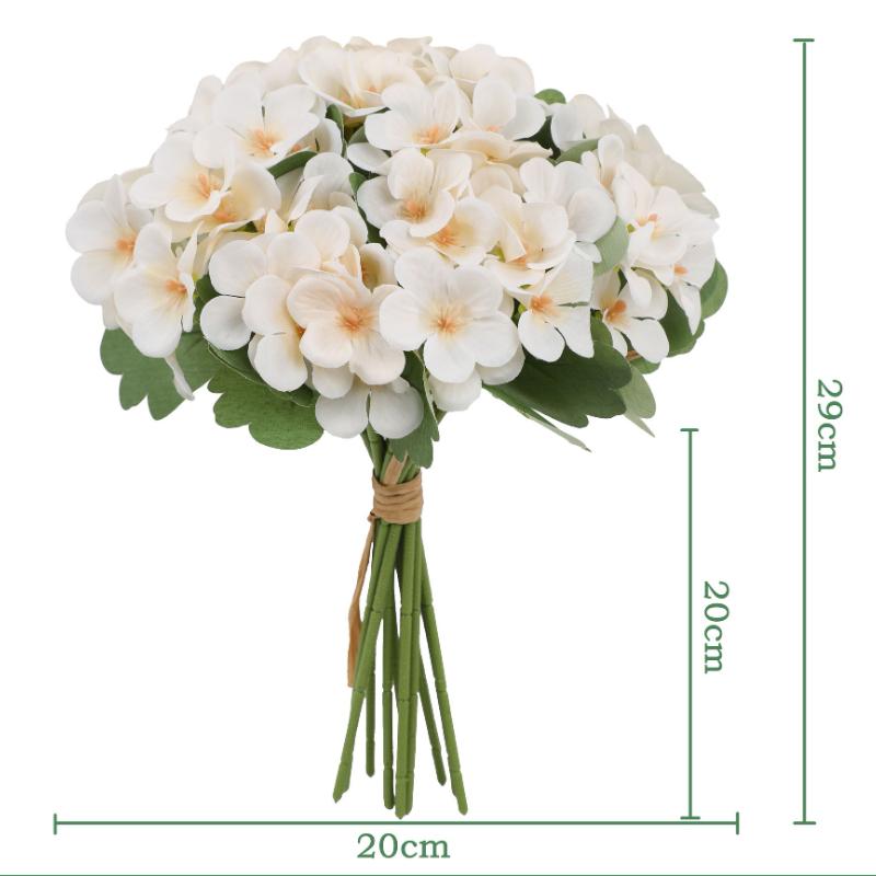 12PC/Bundle Silk Hydrangea Flowers Bridal hand Bouquet Retro Table Vase Flower Decor for Wedding Decora Room Balcony DIY Bouquet