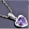 Fashion Temperament Love-shaped Purple Diamond Necklace Women's Gift Collarbone Chain Jewelry