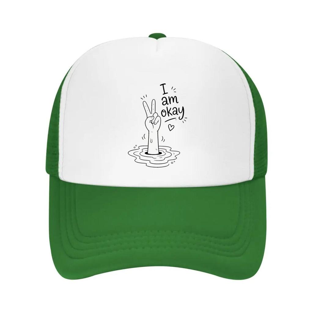 Positive Doodle Hand Humor Graphic Mesh Baseball Cap Casual Hat Outdoor For Womens Unisex FeUnisex