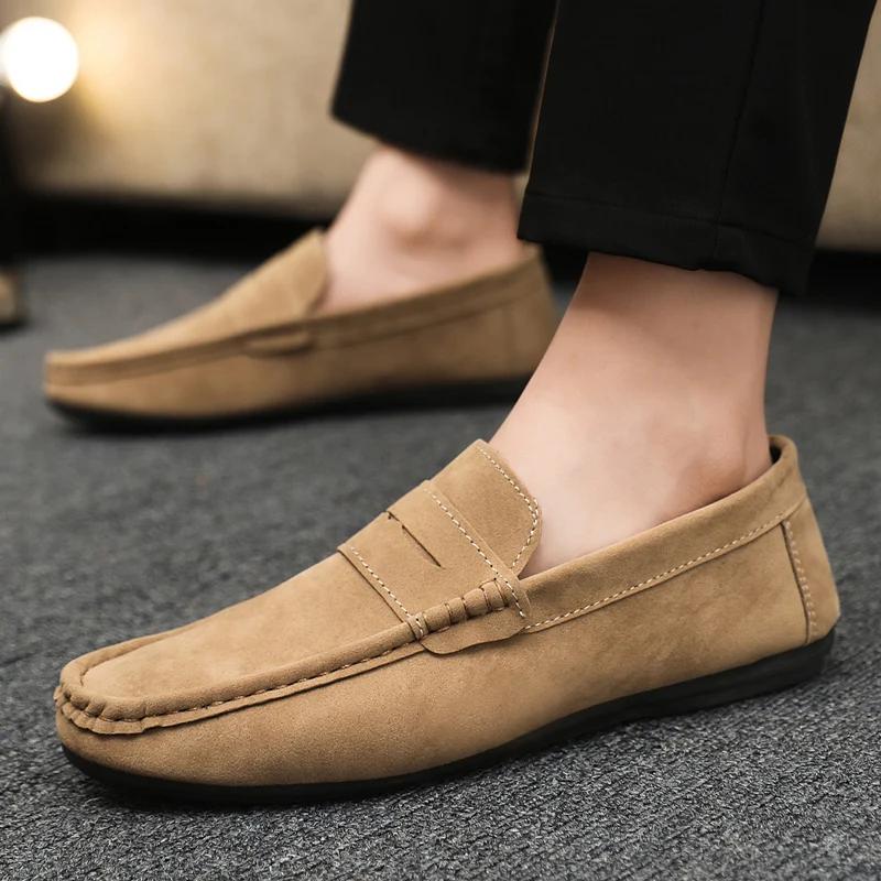 Luxury Brand Fashion Suede Mens Lazy Shoes Men Casual Shoes Breathable Comfort Slip-on Mens Driving Shoes Men Loafers Moccasins