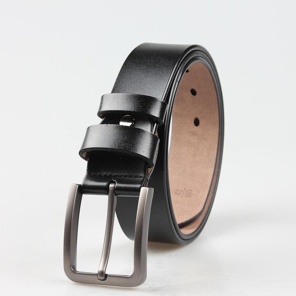 Men's Genuine Leather Casual Belt with Pin Buckle - Full Cowhide Waistband