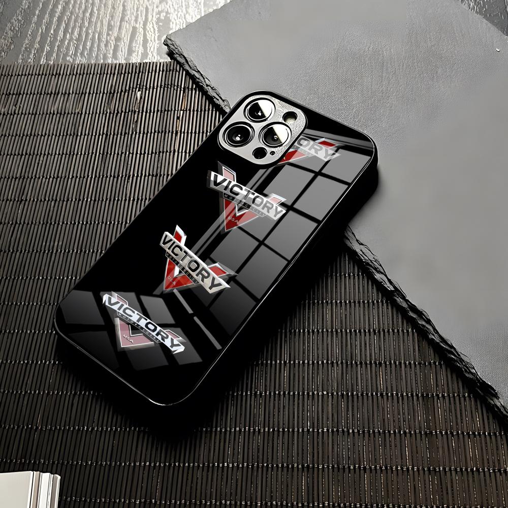 VICTORY MOTORCYCLES USA Phone Case For Iphone Lady 16 15 13 12 14 11 Pro Max Mini X Xr Xs 8 7 Puls 6 Glass Funda Cover
