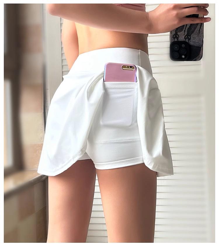 Sportovní sukně A-linie s vysokým pasem, rychleschnoucí, pro badminton, běh, tenis a fitness