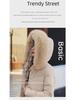 Women's Knee-Length Double-Sided Down Cotton Coat with Large Fur Collar Hood - New Winter Fashion.