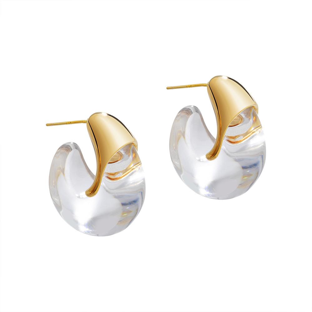 Transparent hook earrings